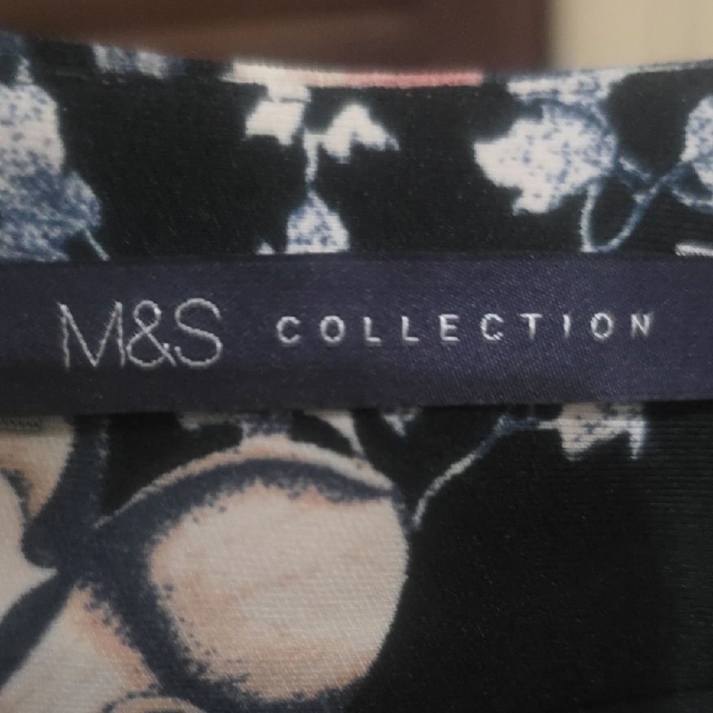 Marks & Spencer Black and White Floral Midi Skirt